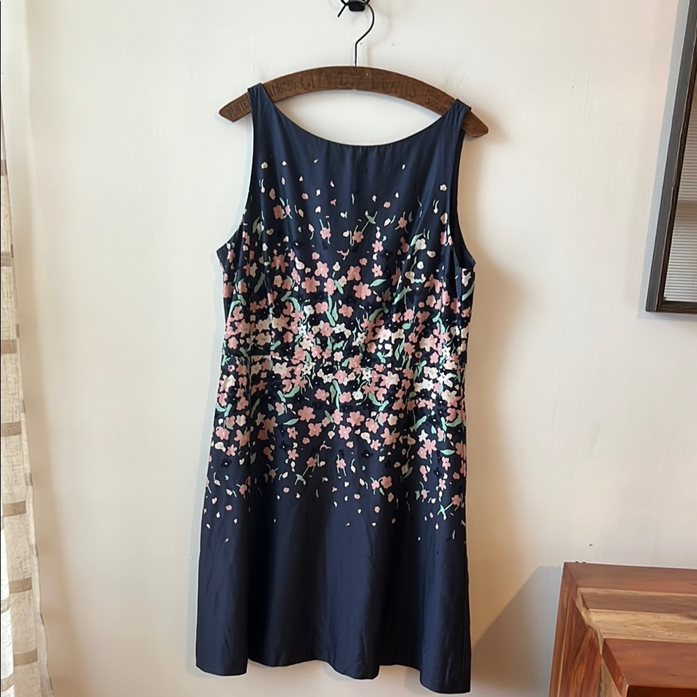LOFT Navy Floral Mini Dress